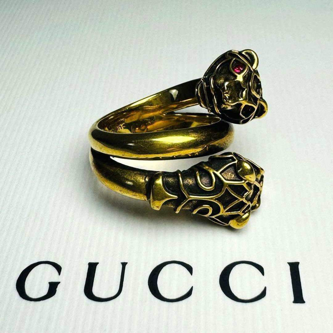 GUCCI グッチ タイガーヘッド リング ゴールド 19号 渋谷龍太着用