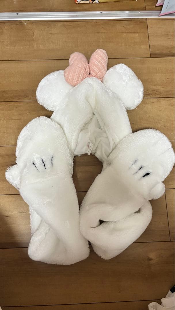 ディズニー ファンキャップ ミニー 白 マフラーキャップ