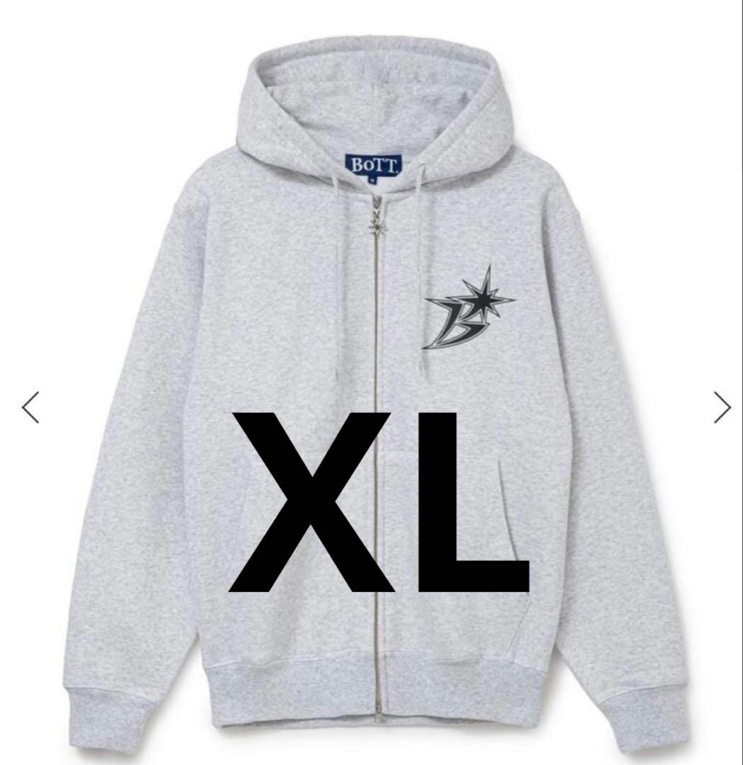【XL】BoTT / B LOGO ZIP HOODIE / ASH