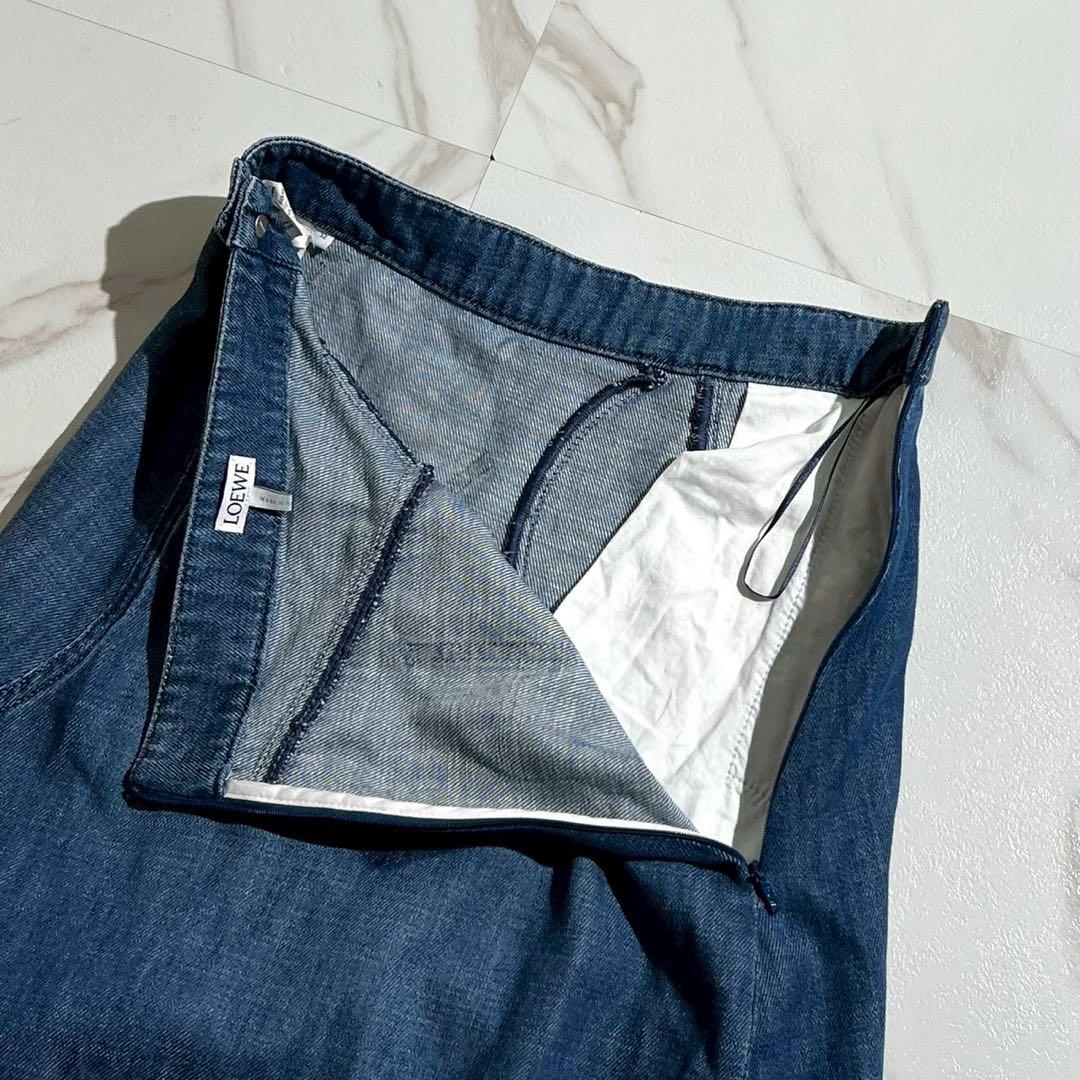 美品✨ LOEWE アシンメトリー デニムスカート パズル パッチワーク