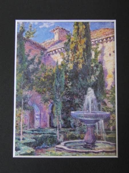 児島虎次郎、アルハンブラ宮殿、希少な画集より、新品高級額・額装付