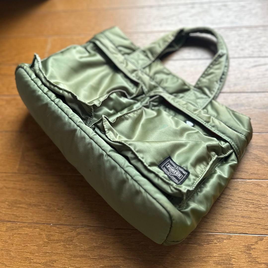 美品】レア ポーター PORTER タンカーミニトートバッグセージグリーン