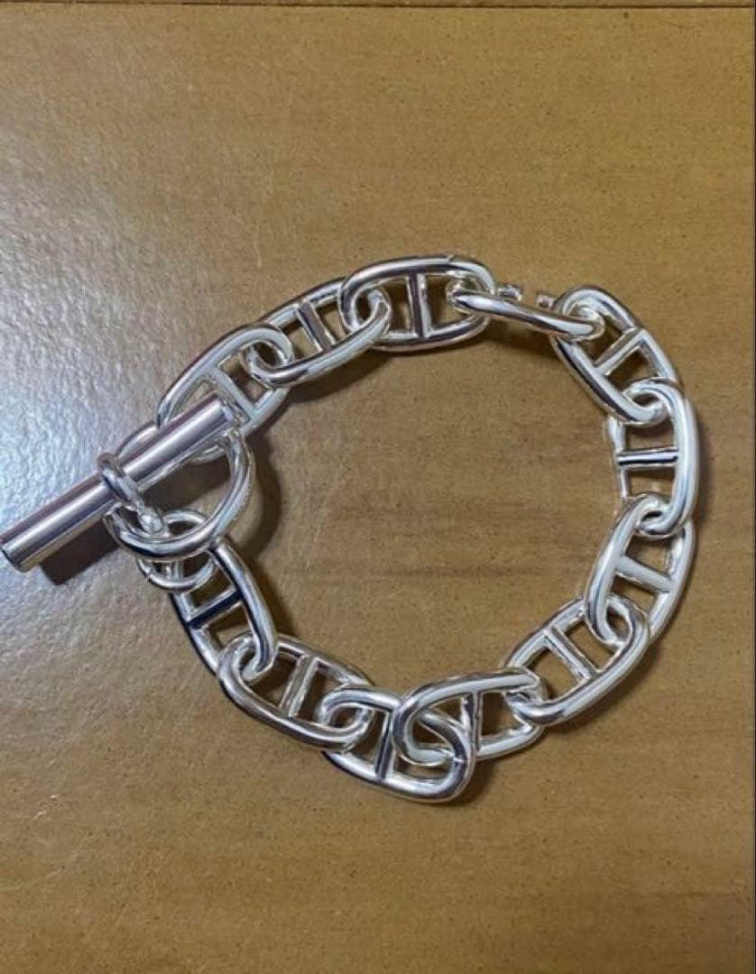 アンカーチェーン ブレスレット SV925 シェーヌダンクル型 12コマ HERMES - エルメス シェーヌダンクルブレスレットMM SV925 16コマ