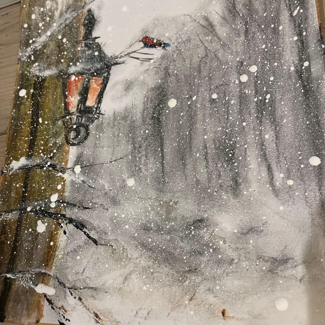 冬の風景 水彩画27cm25cm