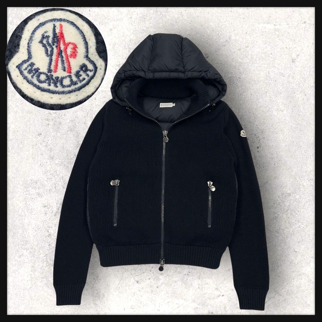 12001【美品・QR鑑定済み】モンクレール　ニット × ダウンジャケット MONCLER モンクレール スタンドカラー ニット ダウンジャケット