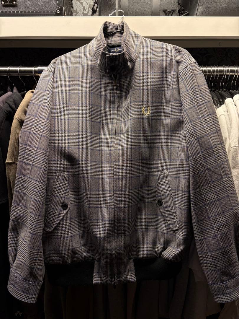 フレッドペリー SHIPS コラボ品 千鳥格子 ハリントンジャケット ブルゾン