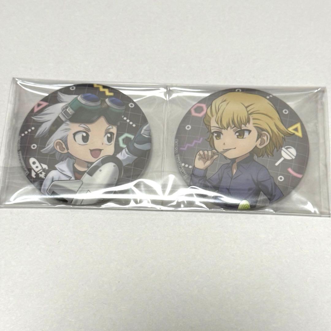 Dr.STONE BluRay 特典 缶バッジ スタンリー ゼノ 幼少期 Dr STONE スタンリー ゼノ 缶バッジ dvd 法人特典 限定 幼少期 ミニ