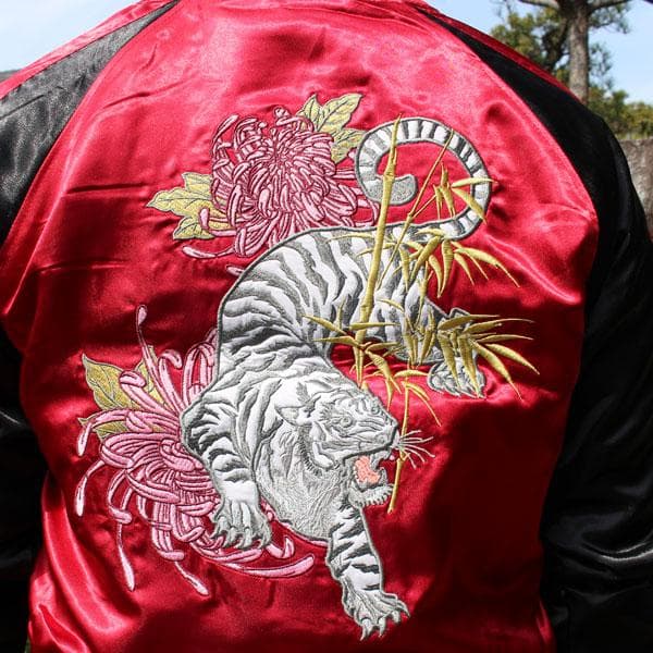 スカジャン メンズ【YHSKJ23301-1】【虎赤L】 絡繰魂よりお買い得