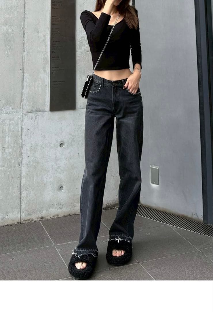 パンツ DIANTE RIVET DESIGN LOOSE DENIM