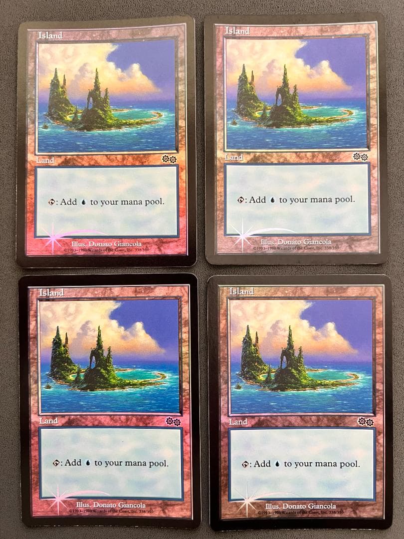 旧枠　foil　島/「アリーナFoilランド　USG-P」英語４枚