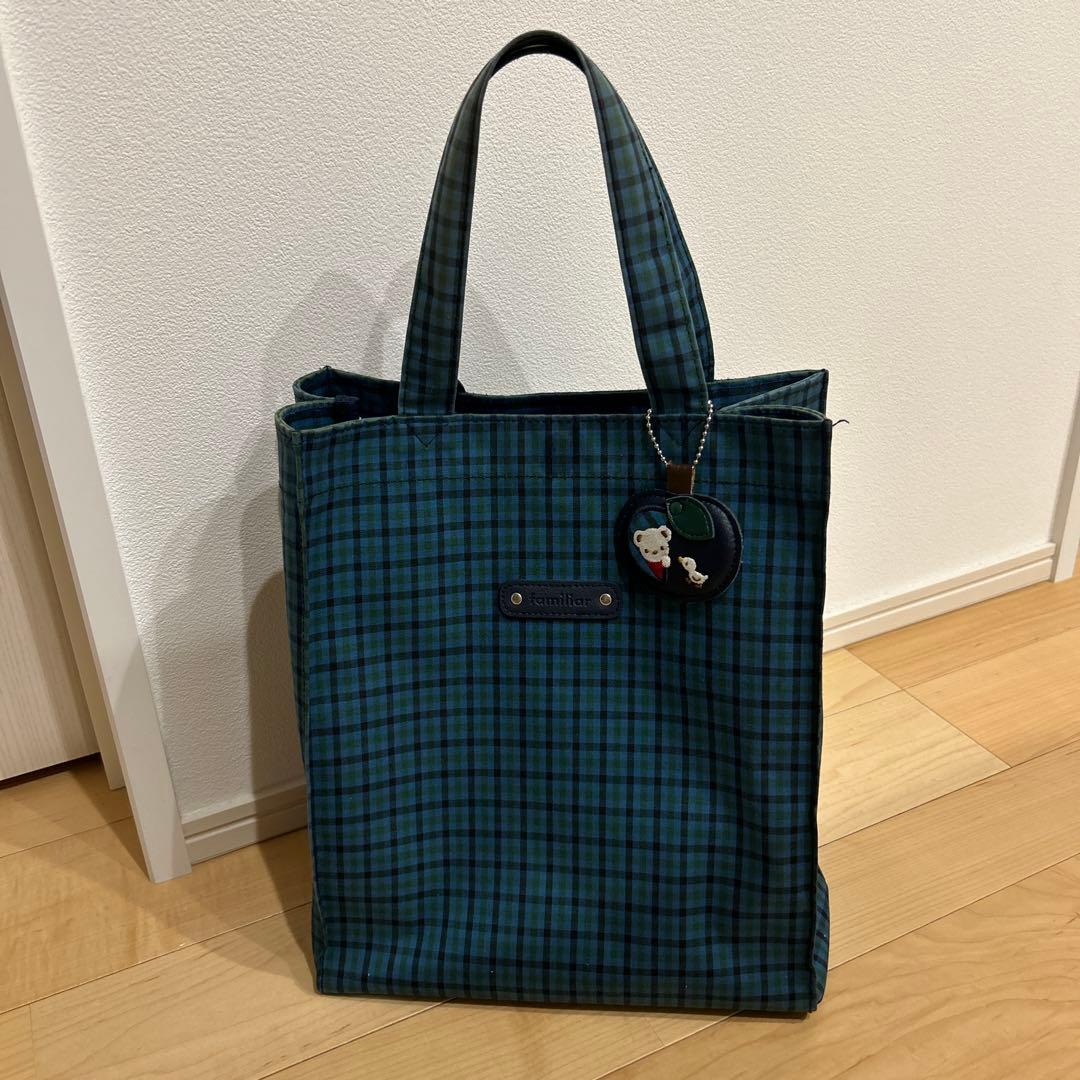 ファミリア familiar チェック トートバッグ