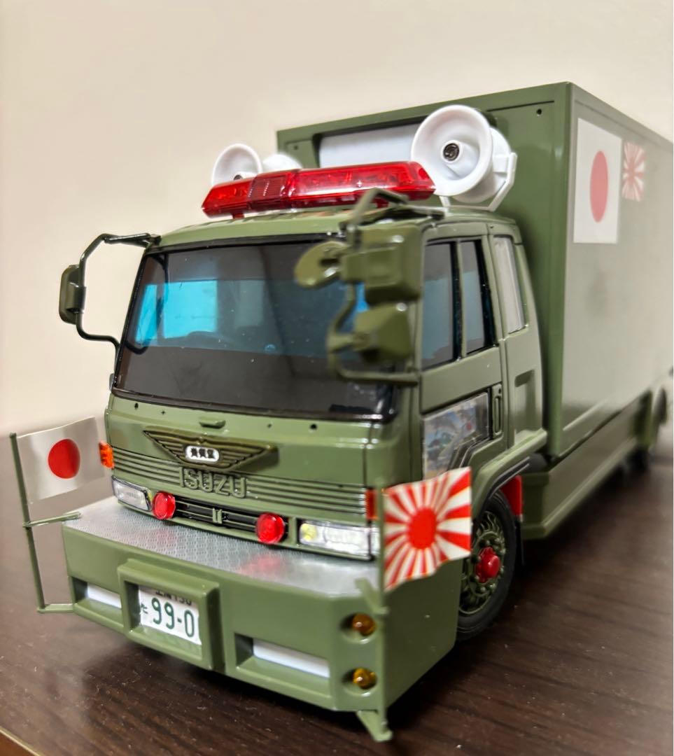 デコトラプラモデル アオシマ 1/32 いすゞ フォワード 街宣車 完成品