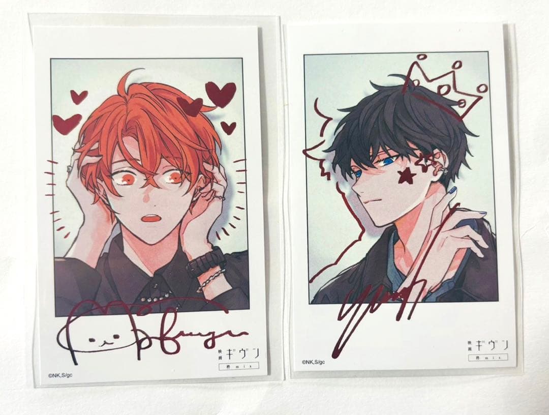 ギヴン 柊mix 前売り券 特典 チェキ風 箔押し イラストカード 真冬　立夏