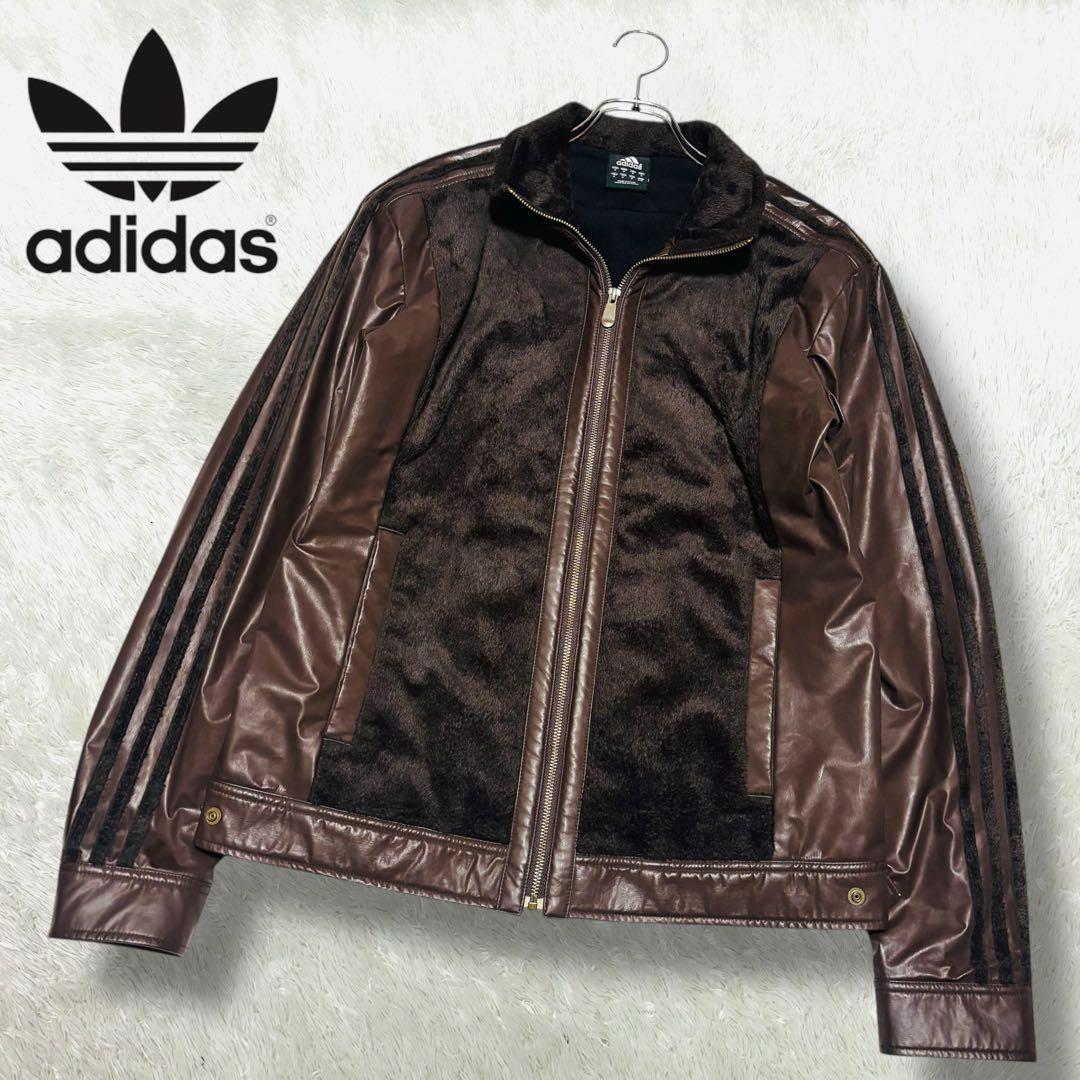 希少 00s y2k アディダス トラックジャケット 異素材 切替 ブラウン 希少 00s y2k アディダス トラックジャケット 異素材 切替 ブラウン