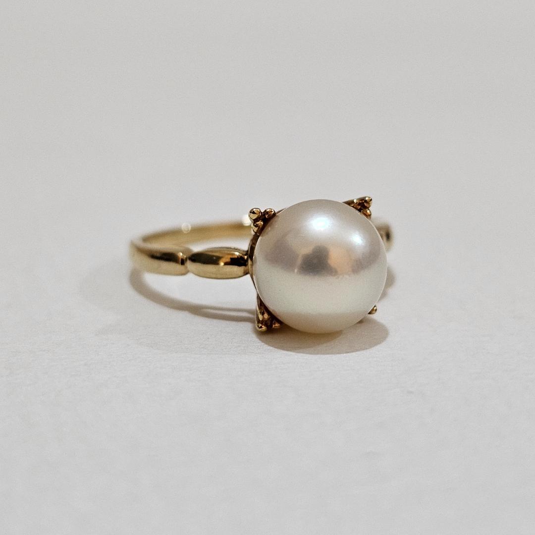 1832 ミキモトパールリングK18YGイエローゴールド11号8.4mm ミキモト MIKIMOTO アコヤ真珠 11号 リング K18イエローゴールド