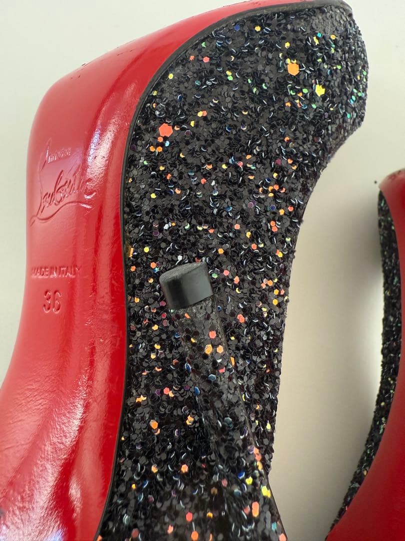 Christian Louboutin グリッター ハイヒール 36