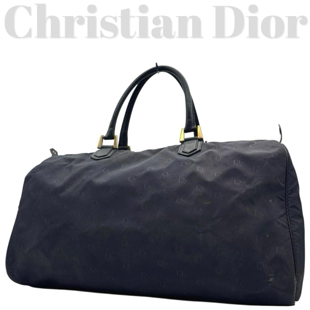 良品◎クリスチャンディオール トロッター ボストンバッグ 大容量 ダークネイビー