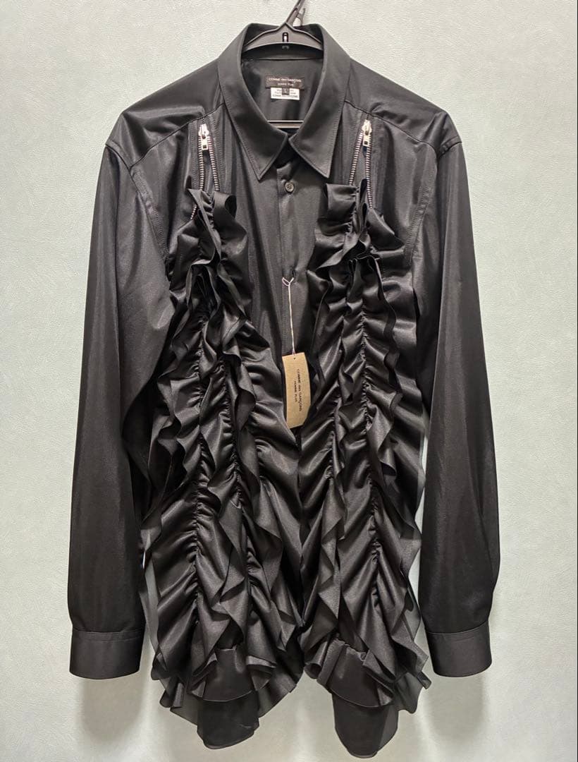 26SS コムデギャルソンオムプリュス　ジップフリルブラウス　シャツ　CDG