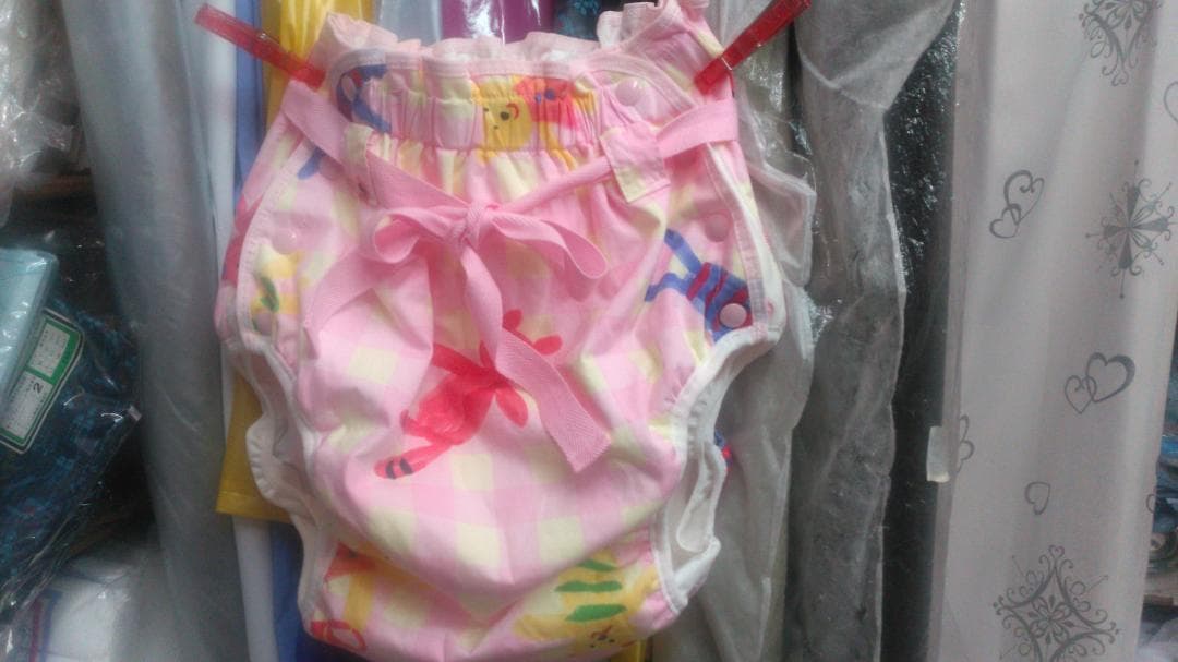 大人おむつカバー ラフィランベィビーズ　Lサイズ　ピンクに可愛い動物柄　Pホック