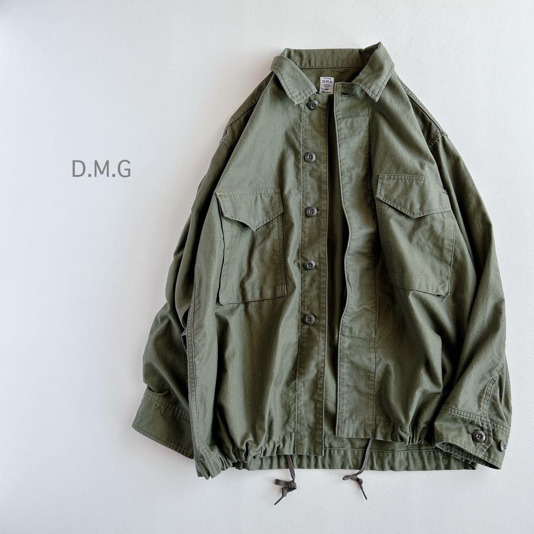 D.M.G ⿻ ワークシャツ ジャケット ミリタリー カーキ カジュアル ルーズ ホームアイホーム シャツジャケット メンズ メンズシャツ メンズ 長袖