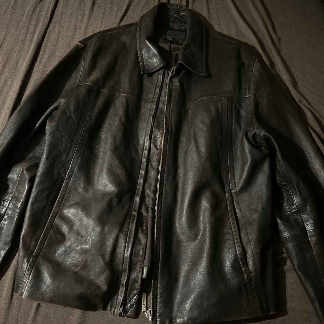 ブラウンレザー シングルライダースジャケット