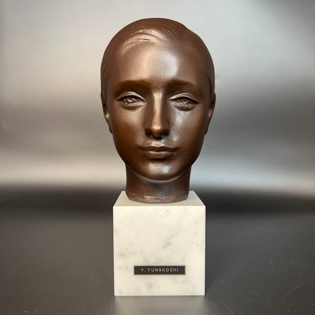 ◎古道具 庵々◎ ブロンズ頭像「ローラ」 舟越保武 作◎共箱在銘置物