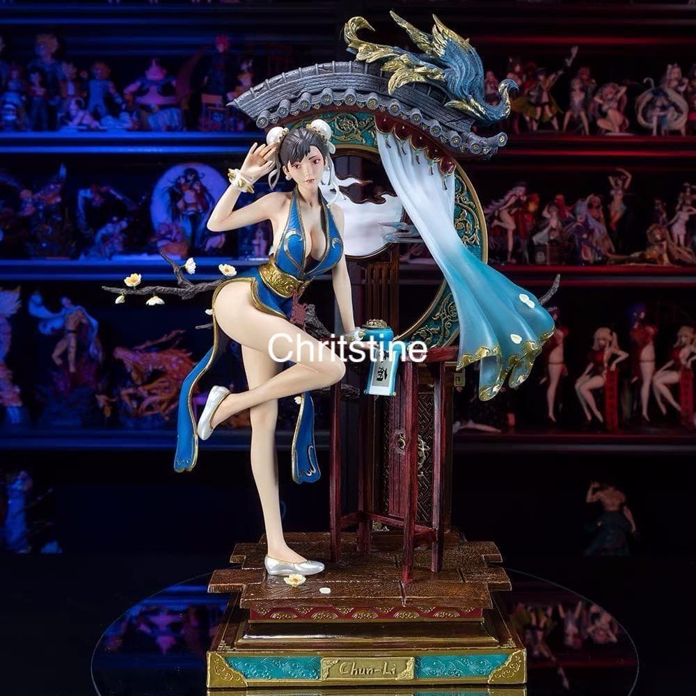 ストリートファイター 春麗海外限定1/4 生足 フィギュア 海外モデル 春麗の太ももと背中がエグい！ パワーリフティング1/4スケール