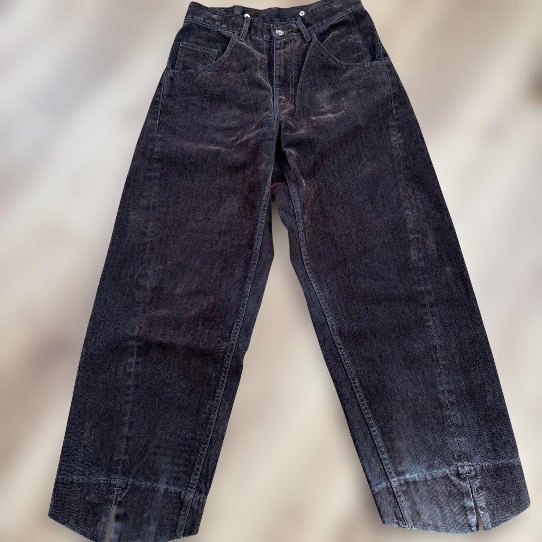 アダムエロペ　ルーズフィットアジャストデニム　ブラウン