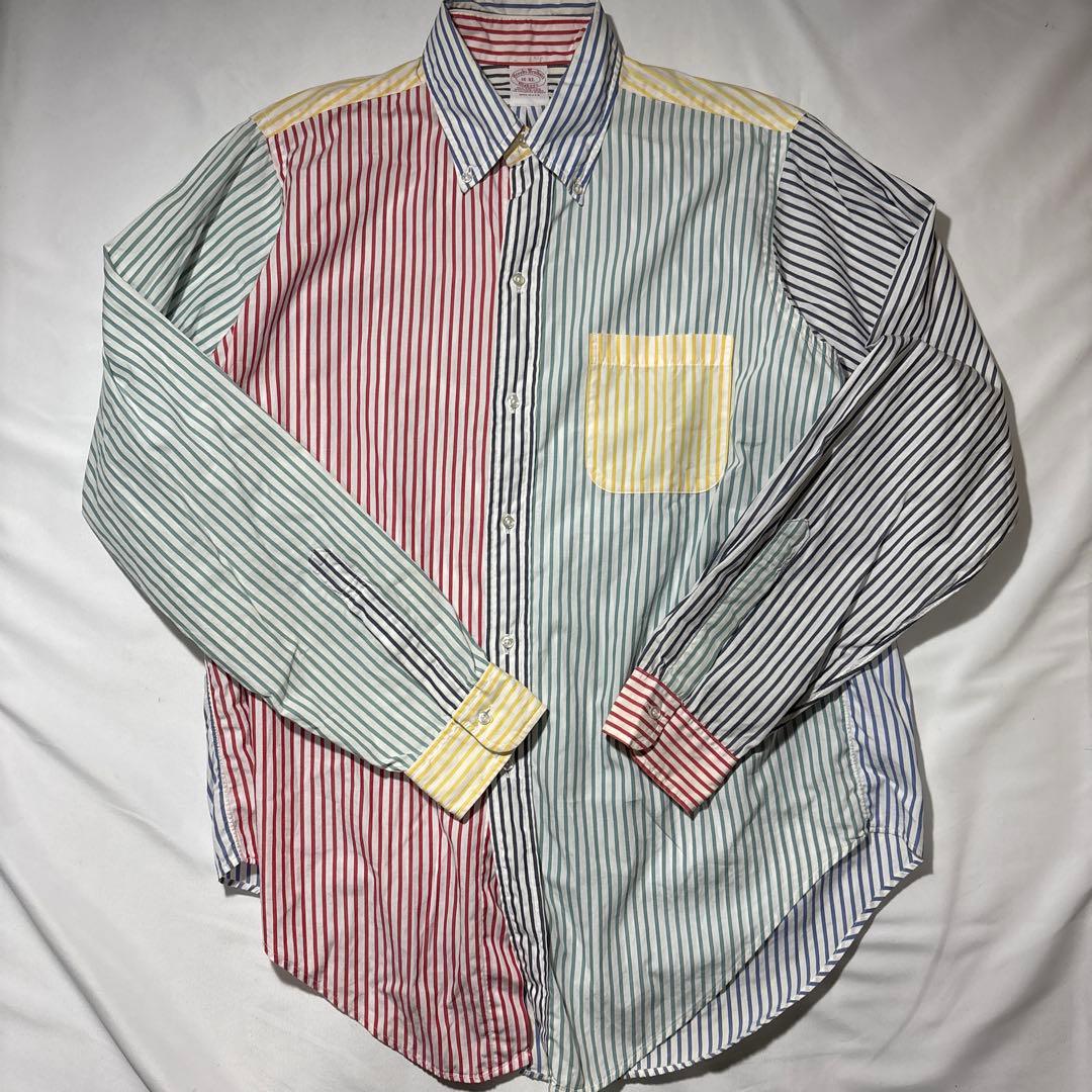 ブルックスブラザーズ　MAKERS 6ボタン BDシャツ クレイジー　ストライプ