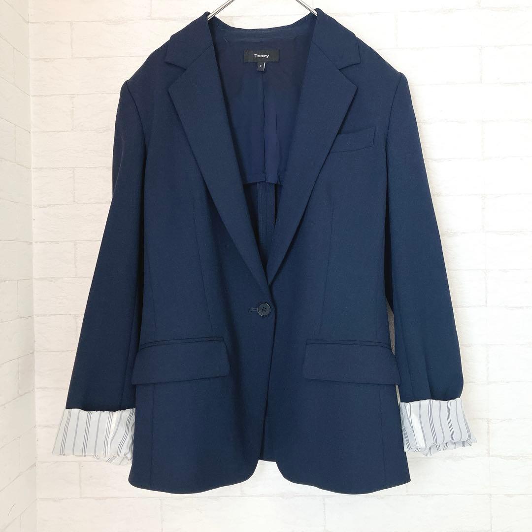 Theory セオリー セットアップ パンツスーツ S ネイビー セレモニー