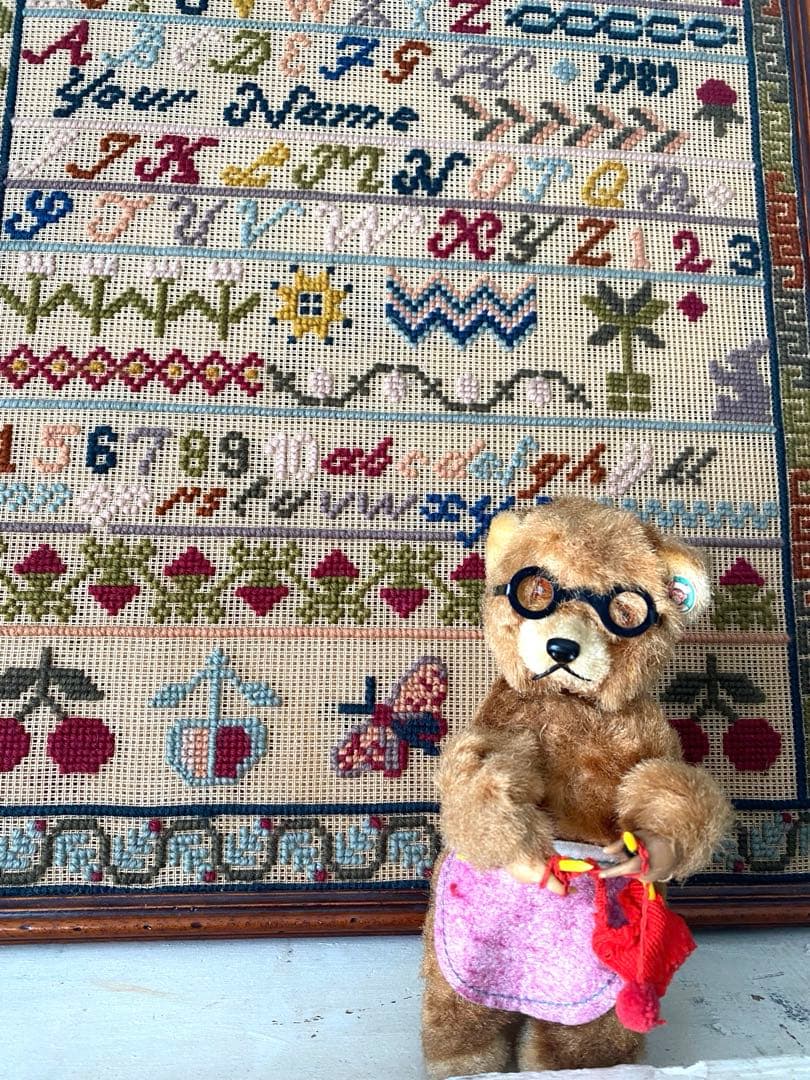 アンティーク ビンテージベア ゼンマイ仕掛け 編み物ベア max carl