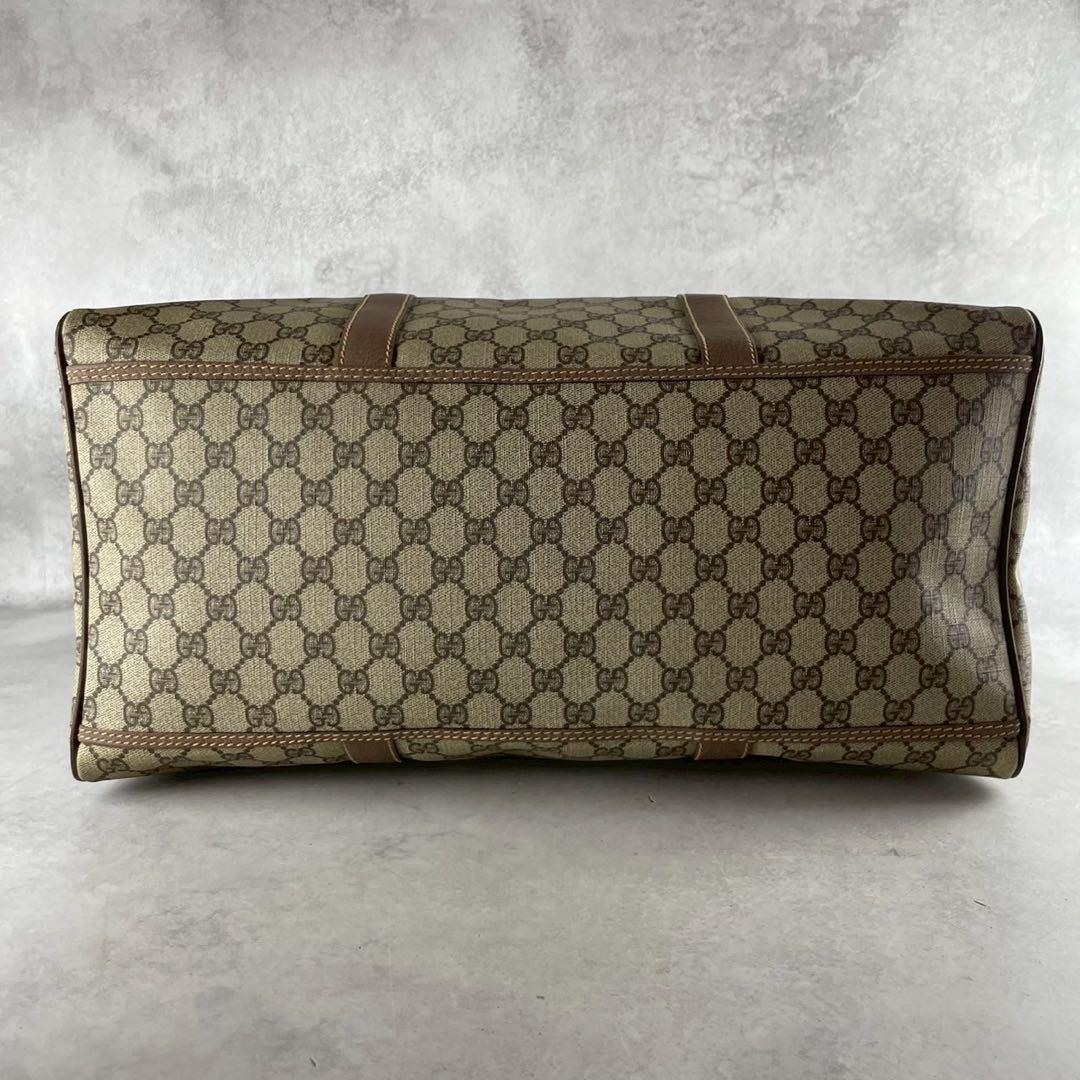 希少 美品 グッチ 2way ボストンバック GGスプリーム PVC レザー