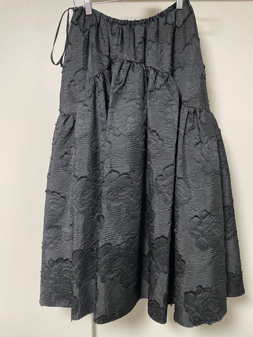 HYEON ヘヨン dreamy jacquard skirt / black