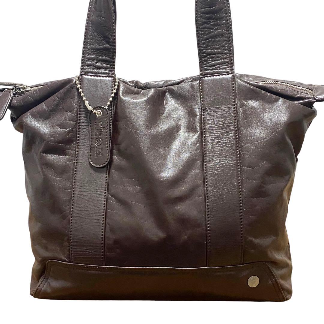 La GALLERIA ラガレリア　メンズ　レザートートバッグ　ブラウン　青木鞄