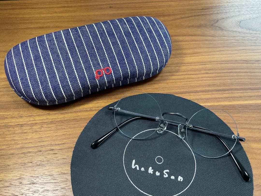 白山眼鏡店 伊達メガネ ラウンド/丸型 フチなし/リムレス