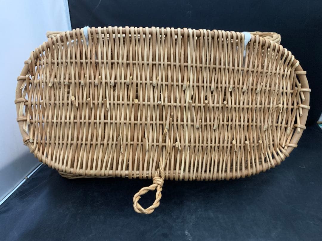 昭和 レトロ かご バスケット 収納 蓋付 - 天然素材 蓋付きバスケット