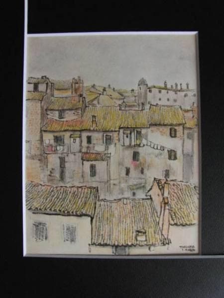 守屋多々志、黄色い風景（トゥスカニア）、希少な額装用画集より