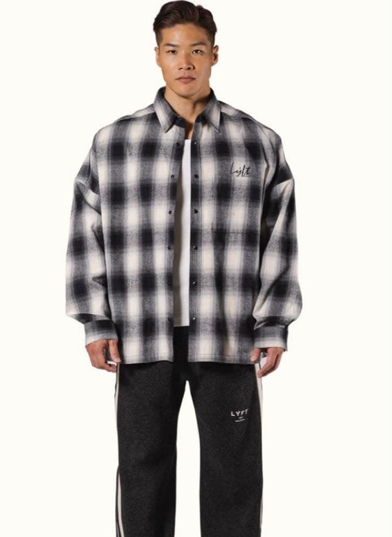 トップス lyft OVERSIZE FLANNEL SHIRT