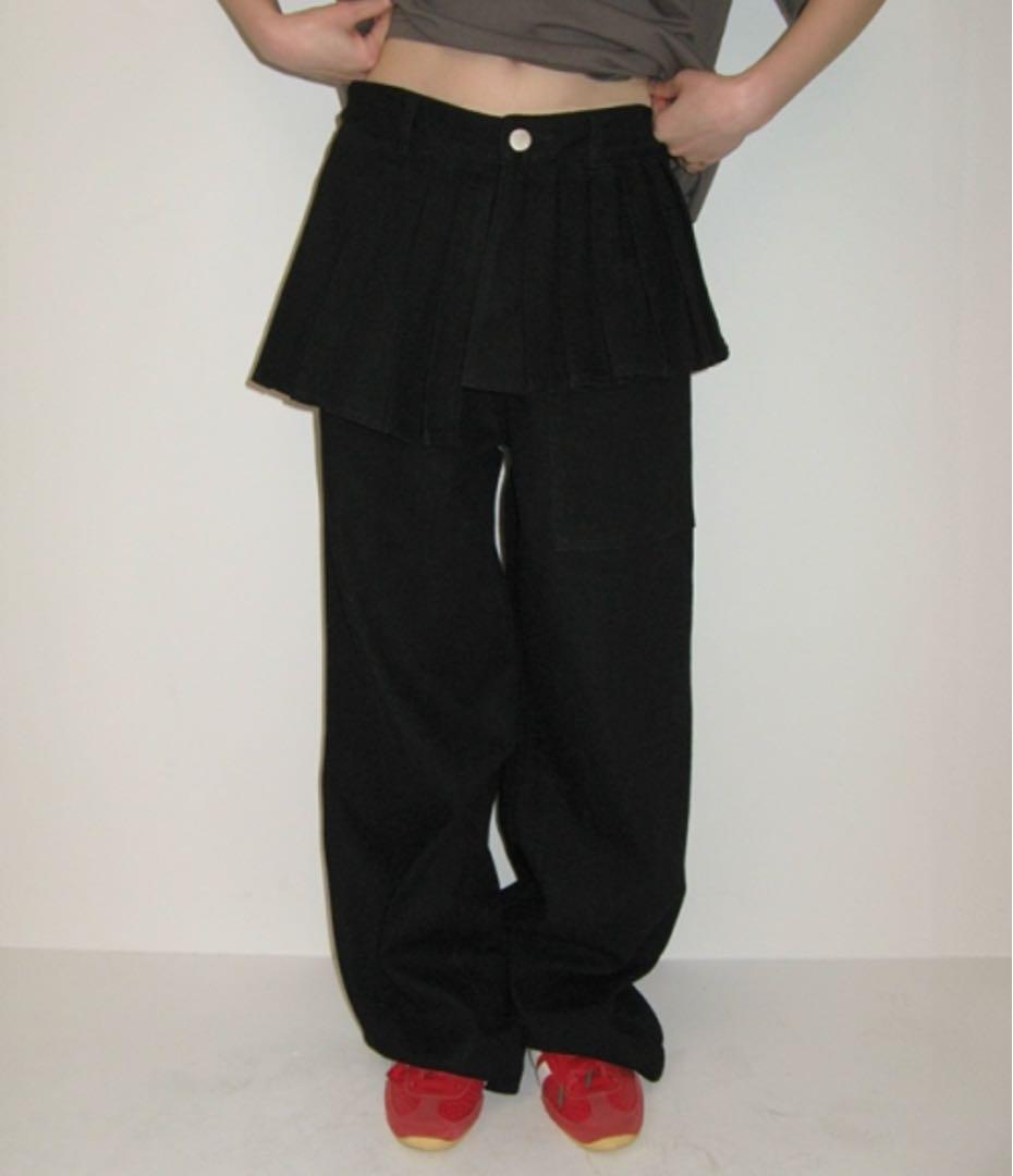 パンツ RONRON OFF BALANCE PLEAT LAYERED PANTS