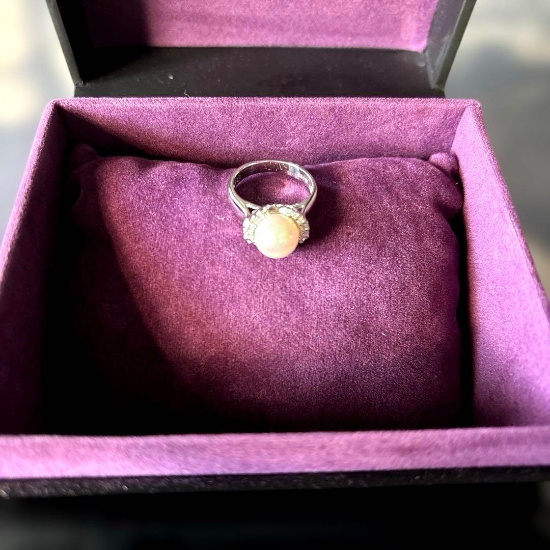 ホワイトゴールド パールリング