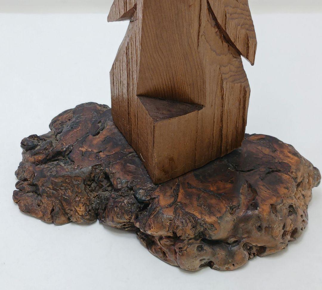 Y2293-28 仏教 木彫り 円空仏 義刀作 高さ29㎝ I - メルカリ