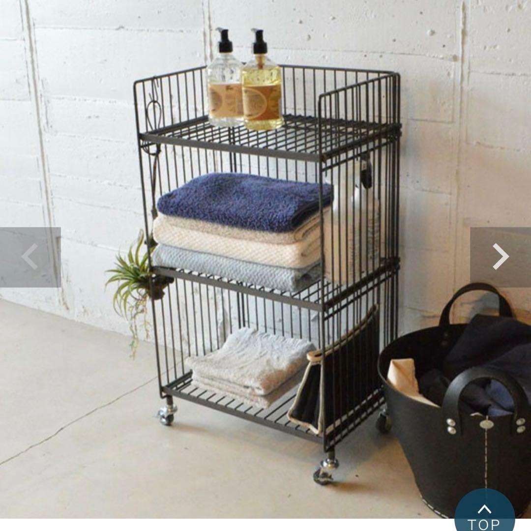 ジャーナル　スチール製 3段収納ワイヤーラック　キャスターワゴン