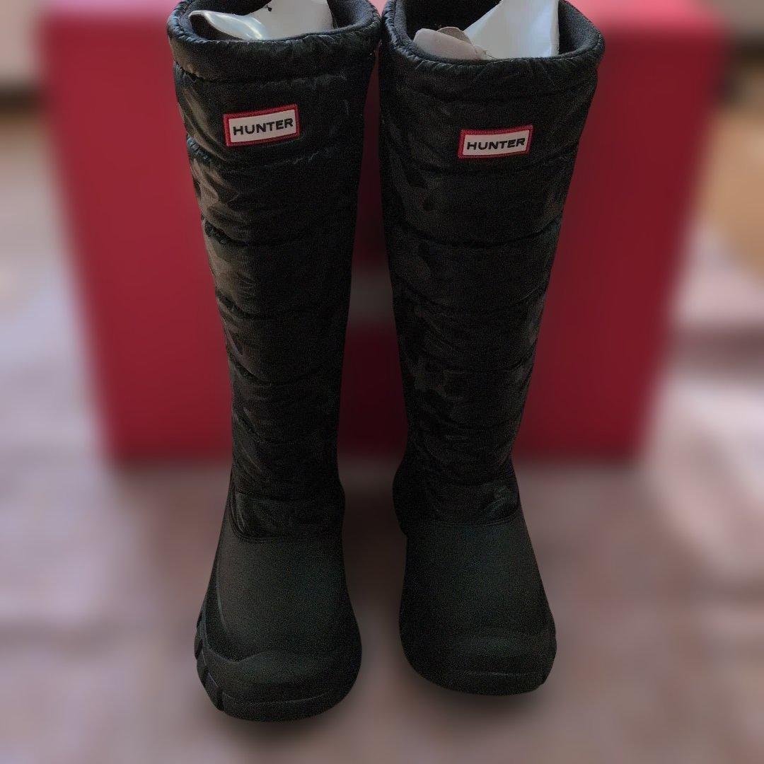 新品！HUNTER ブラック 迷彩 ロングブーツ　スノーブーツ