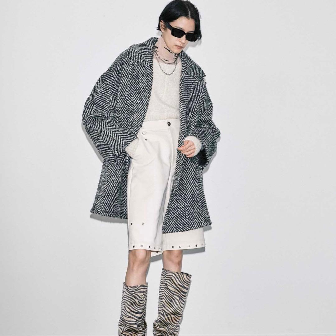 ビッグヘリンボーンミドルコート【MAISON SPECIAL/メゾンスペシャル】