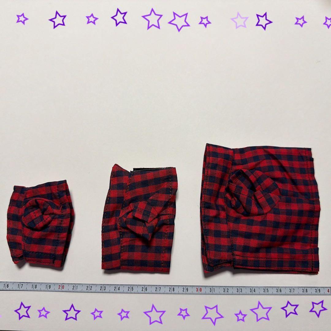 ちびぬい用 赤チェックシャツ 20cm すのチル 人形 アイドル 着せ替え