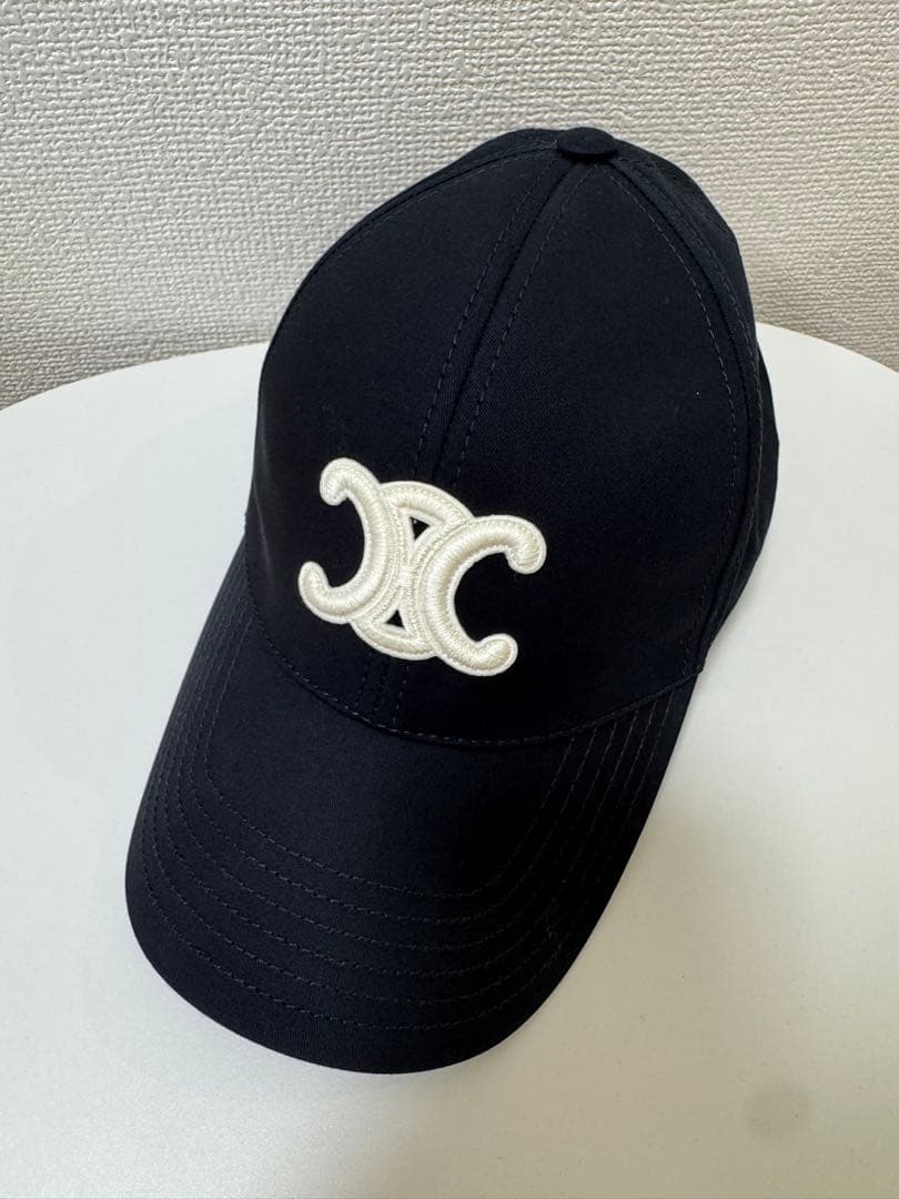 【CELINE】セリーヌ　ベースボールキャップ　ブラック　Mサイズ