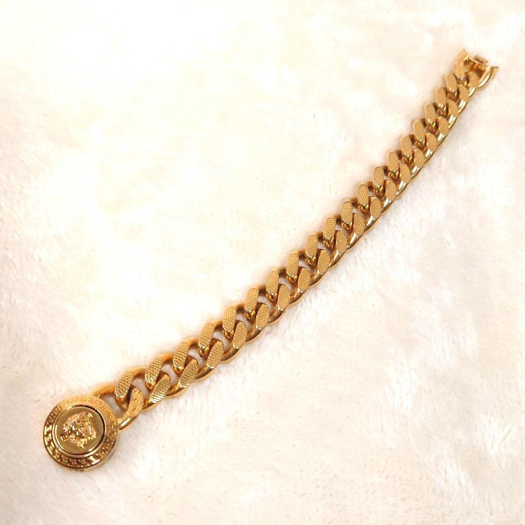 美品】ヴェルサーチ チェーンブレスレット 喜平 M メデューサ ゴールド