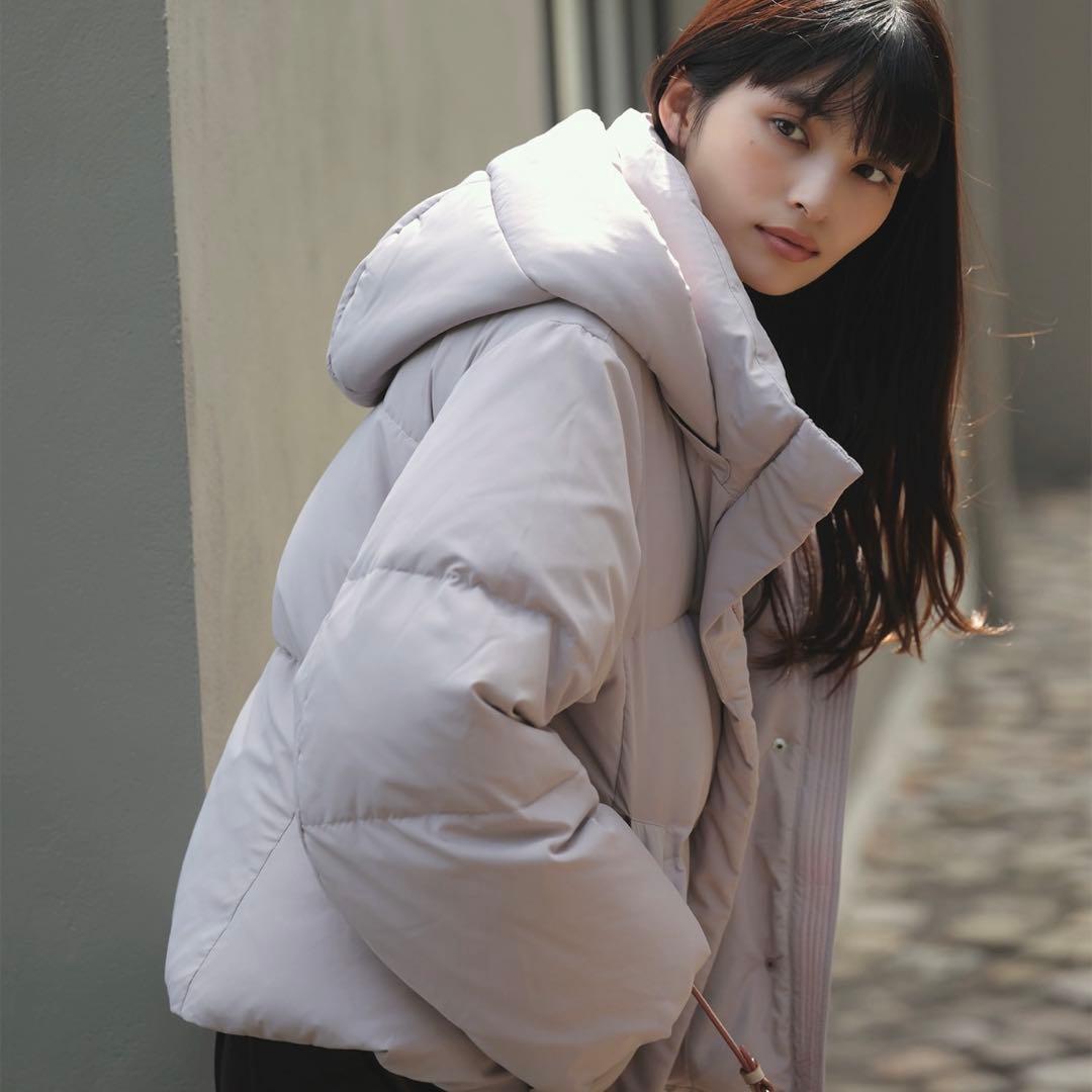 【タグ付き美品】フード取り外し可能軽量ダウンブルゾン/2WAY・撥水加工　ピンク