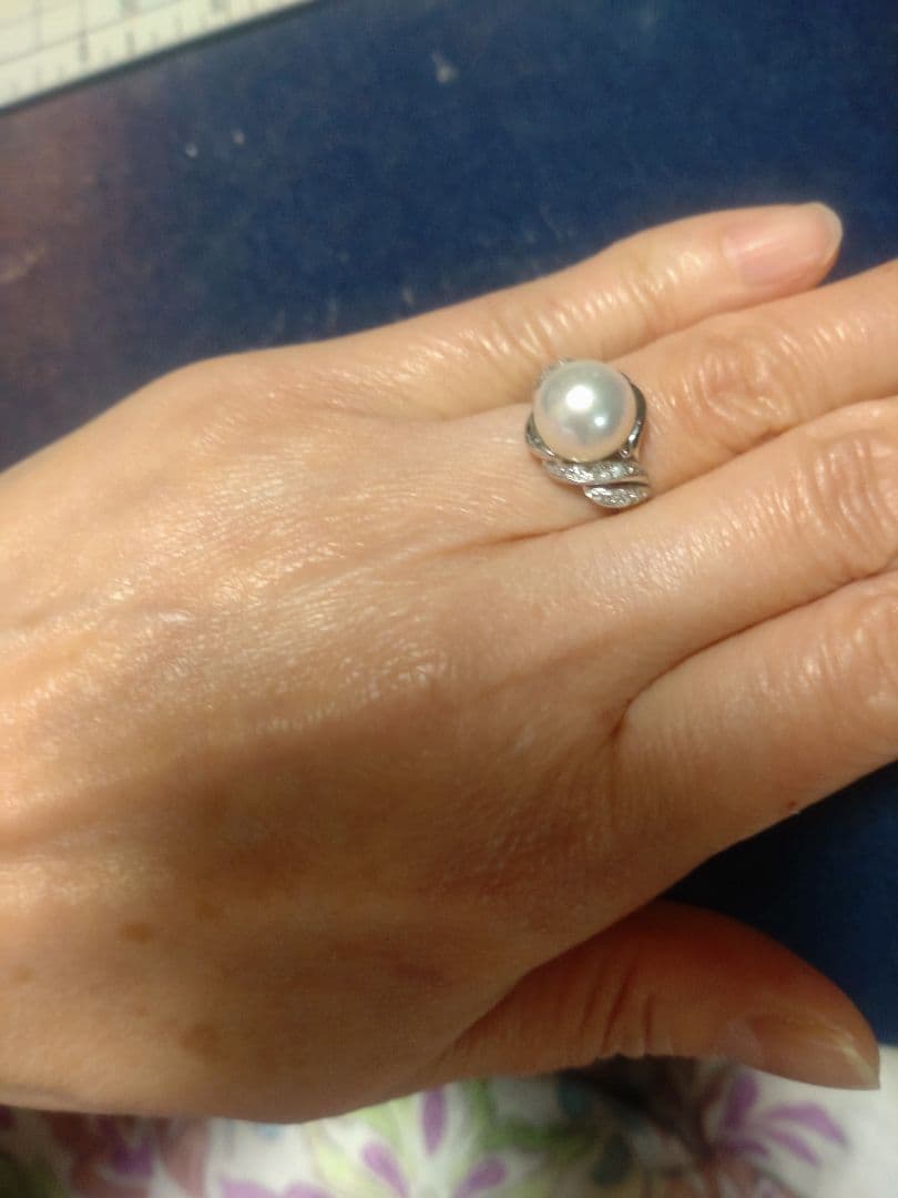 宇和海真珠ダイヤモンドリング7号プラチナ900