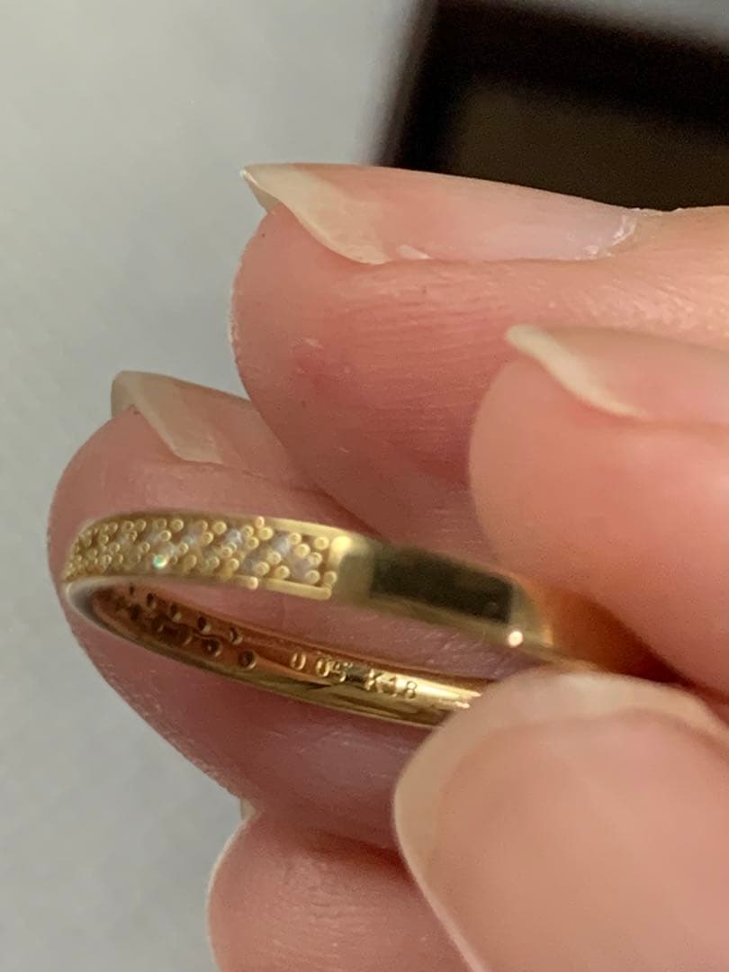 アガット agete K18 マイクロセッティングリング 9号 - メルカリ